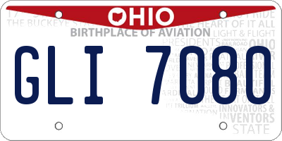 OH license plate GLI7080