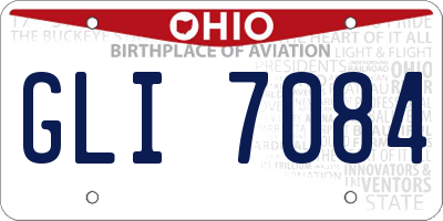 OH license plate GLI7084