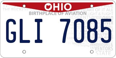OH license plate GLI7085