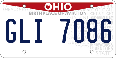 OH license plate GLI7086