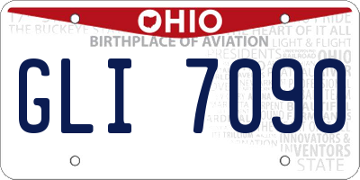 OH license plate GLI7090