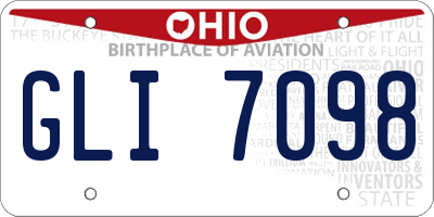 OH license plate GLI7098