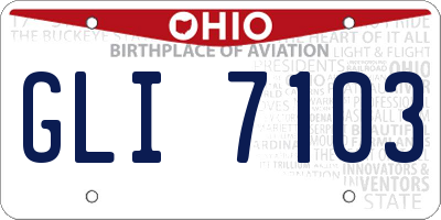 OH license plate GLI7103