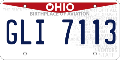 OH license plate GLI7113