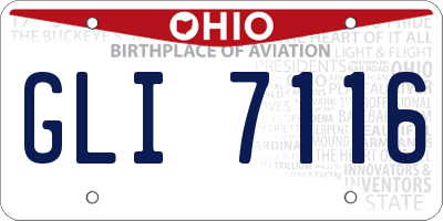 OH license plate GLI7116