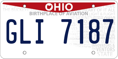 OH license plate GLI7187