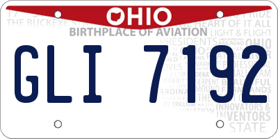 OH license plate GLI7192