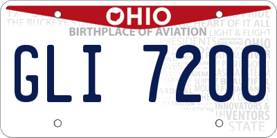 OH license plate GLI7200