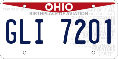 OH license plate GLI7201