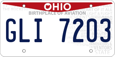 OH license plate GLI7203