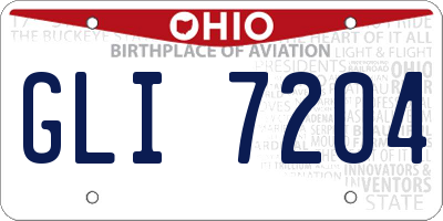 OH license plate GLI7204