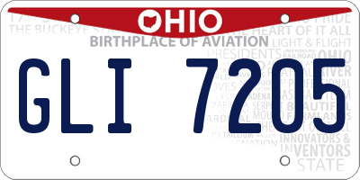OH license plate GLI7205