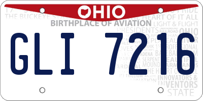 OH license plate GLI7216