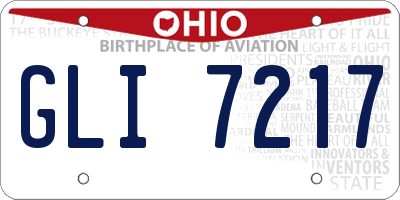 OH license plate GLI7217