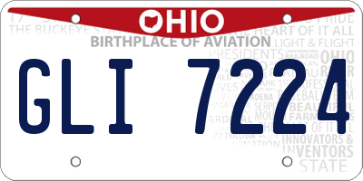 OH license plate GLI7224