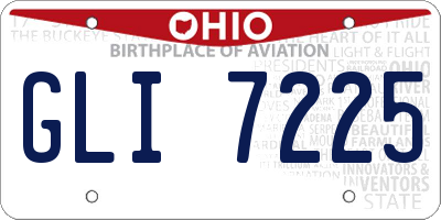 OH license plate GLI7225