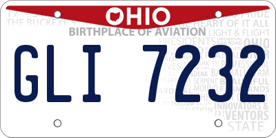 OH license plate GLI7232