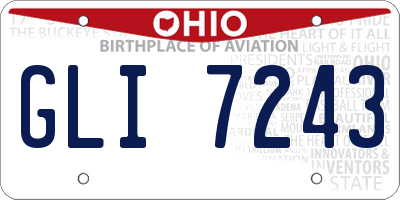 OH license plate GLI7243