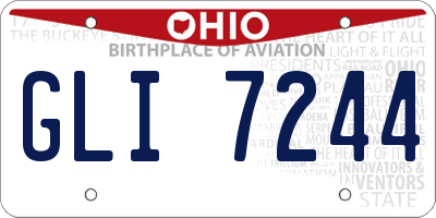 OH license plate GLI7244