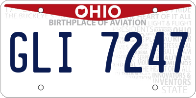 OH license plate GLI7247