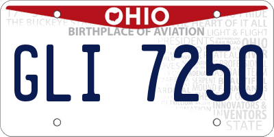 OH license plate GLI7250