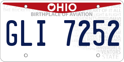 OH license plate GLI7252