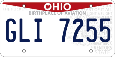 OH license plate GLI7255