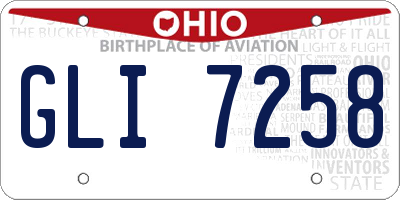 OH license plate GLI7258