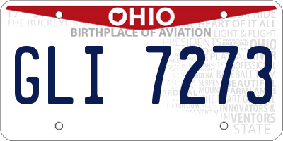 OH license plate GLI7273