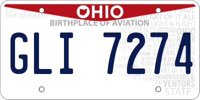 OH license plate GLI7274