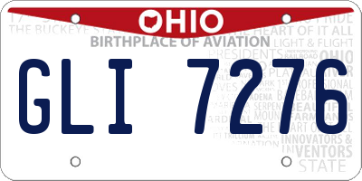 OH license plate GLI7276