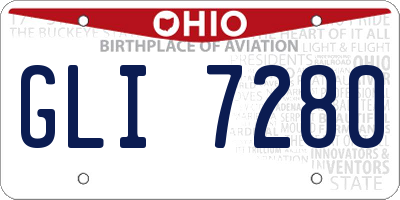 OH license plate GLI7280