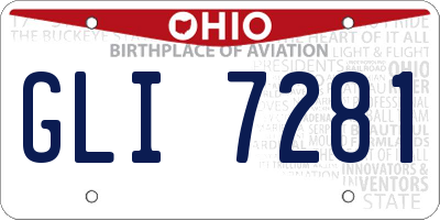 OH license plate GLI7281