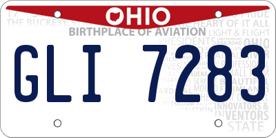 OH license plate GLI7283