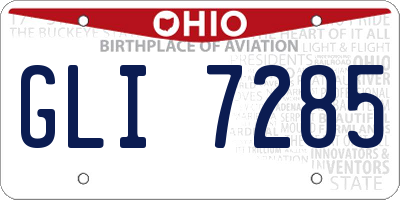 OH license plate GLI7285
