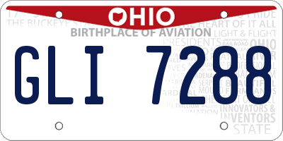 OH license plate GLI7288