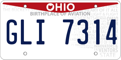 OH license plate GLI7314