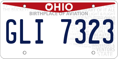 OH license plate GLI7323