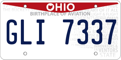 OH license plate GLI7337