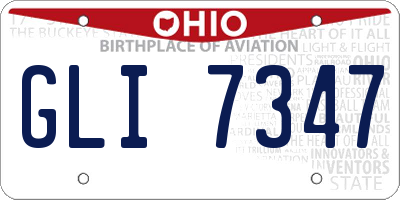 OH license plate GLI7347