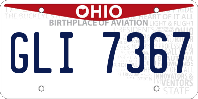 OH license plate GLI7367