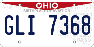 OH license plate GLI7368