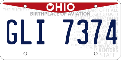 OH license plate GLI7374