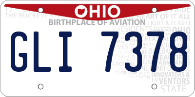 OH license plate GLI7378