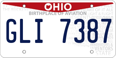 OH license plate GLI7387