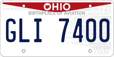 OH license plate GLI7400