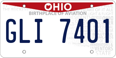 OH license plate GLI7401