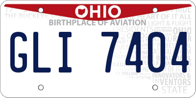 OH license plate GLI7404