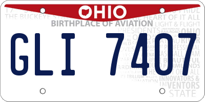 OH license plate GLI7407
