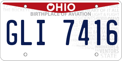 OH license plate GLI7416